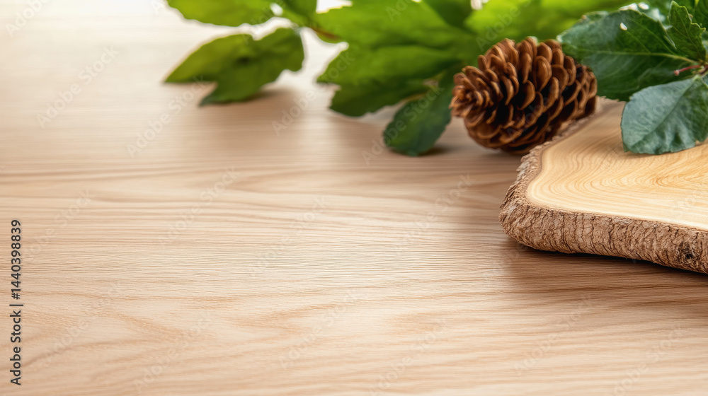 Naklejka premium Majestic pine tree standing tall with a pine cone hanging amongst its branches in a natural forest environment