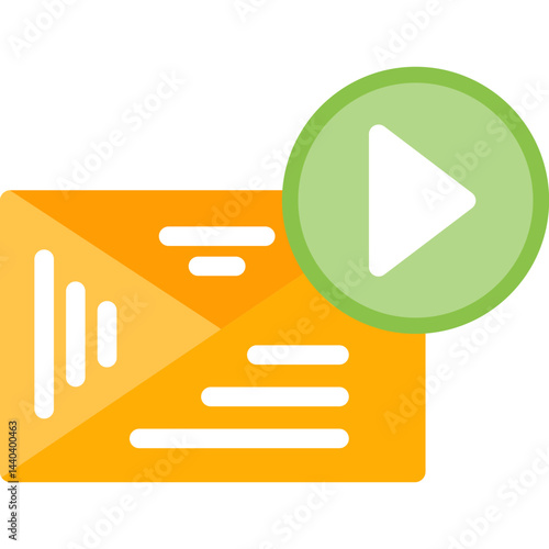 Message Video Flat Icon