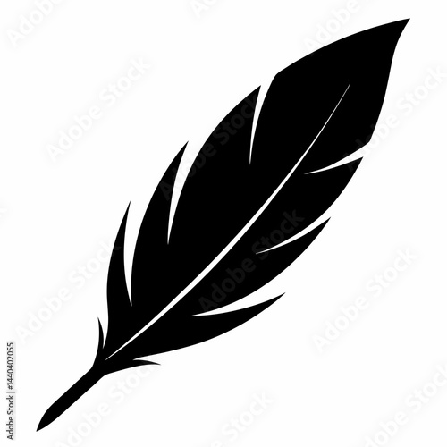 feather silhouette on white background