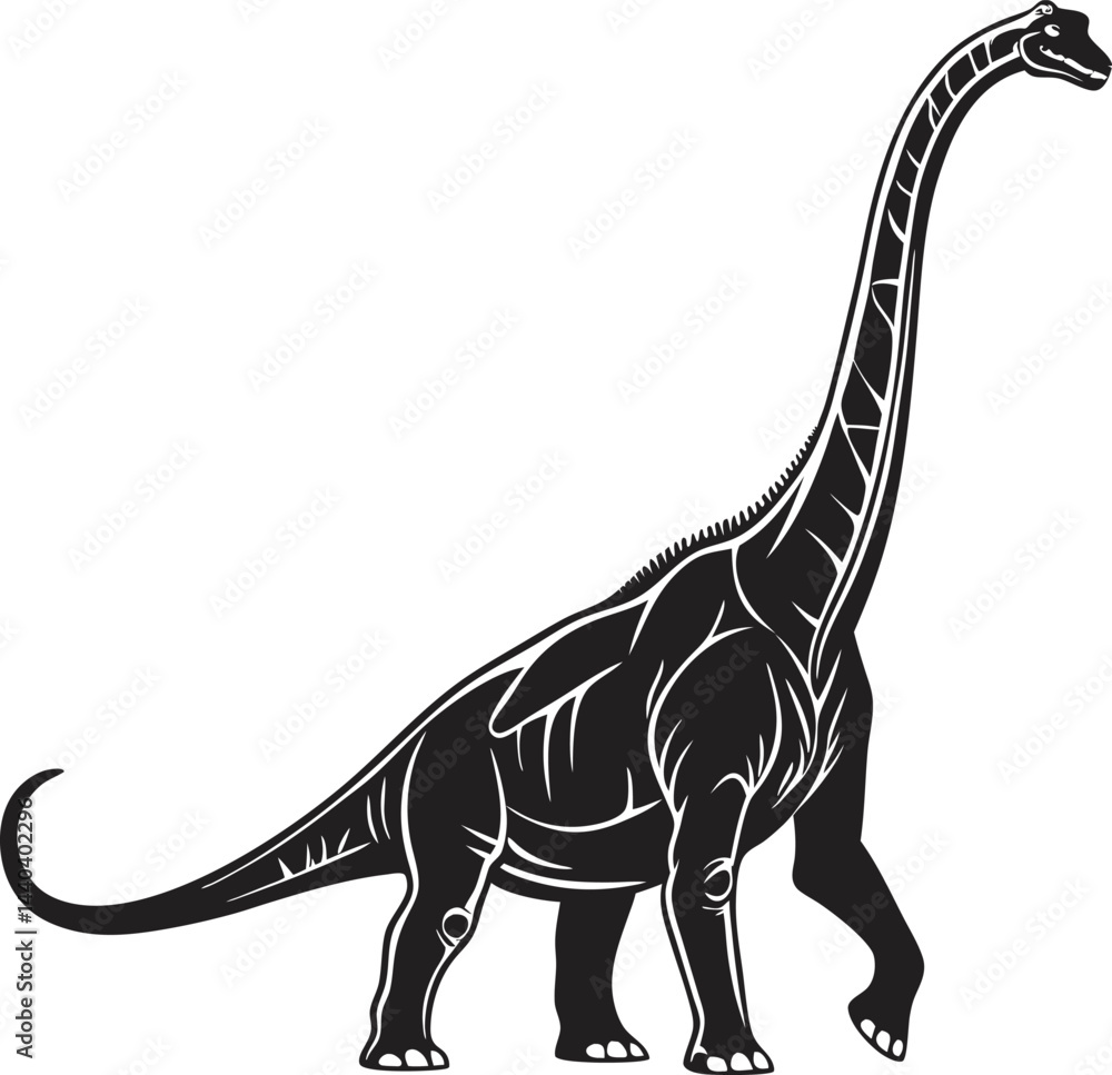Fototapeta premium Brachiosaurus Dinosaur and Brachiosaurus Circle Icon Brontosaurus dinosaur icons Dinosaur Adventure