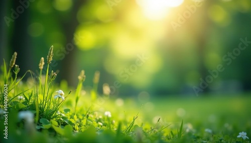 Subtle gradient blends into blurred nature scene, sky, visual