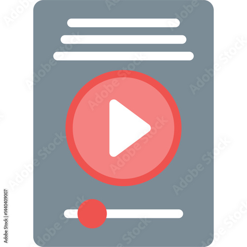 Video File Flat Icon