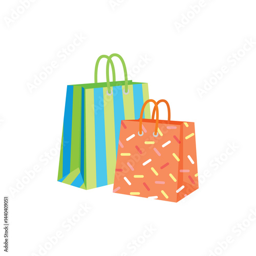 shopping bags paper bag gift shopper symbol sign icon cart vector illustration