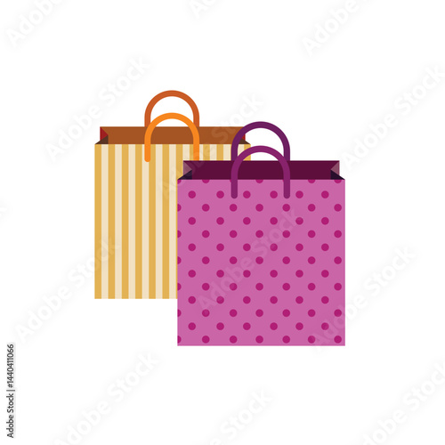 shopping bags paper bag gift shopper symbol sign icon cart vector illustration