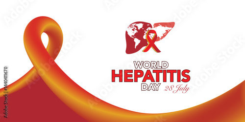 World hepatitis day poster, paper cut 3d red liver icon. Vector illustration. Hepatic desease, cancer and cirrhosis abstract concept graphic.
