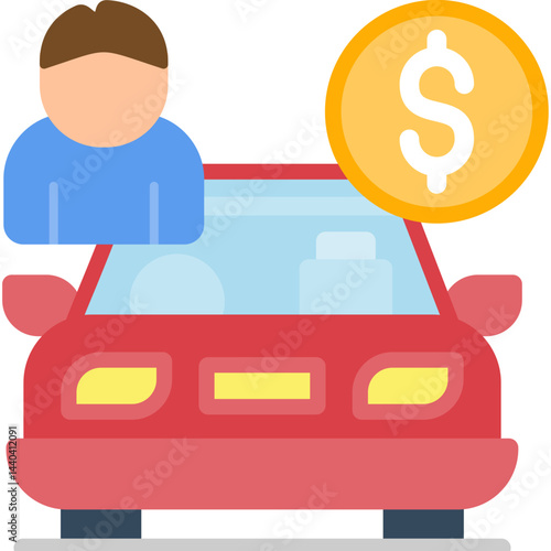 Taxi Tip Flat Icon