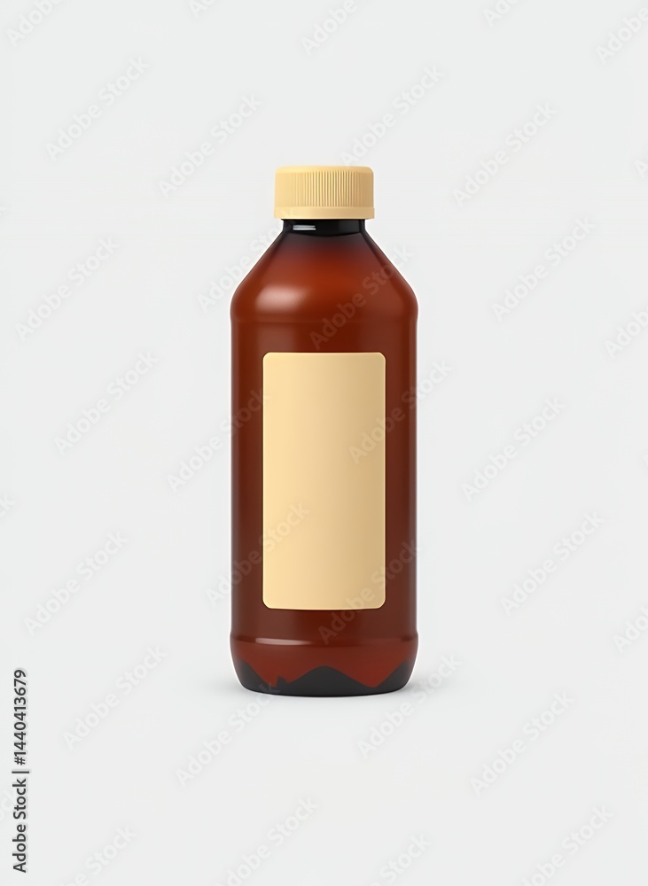Fototapeta premium Bottle of Vitamins in Solid White Background