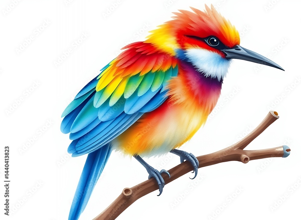Obraz premium Vivid Parrot Perched on Branch