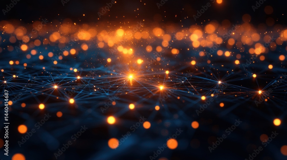 Fototapeta premium Illuminated Network: A Digital Universe of Connections