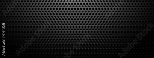 Сircle black mesh. Pattern seamless background. Vector texture illustration. Metal seamless pattern with red light behind. Vector illustration