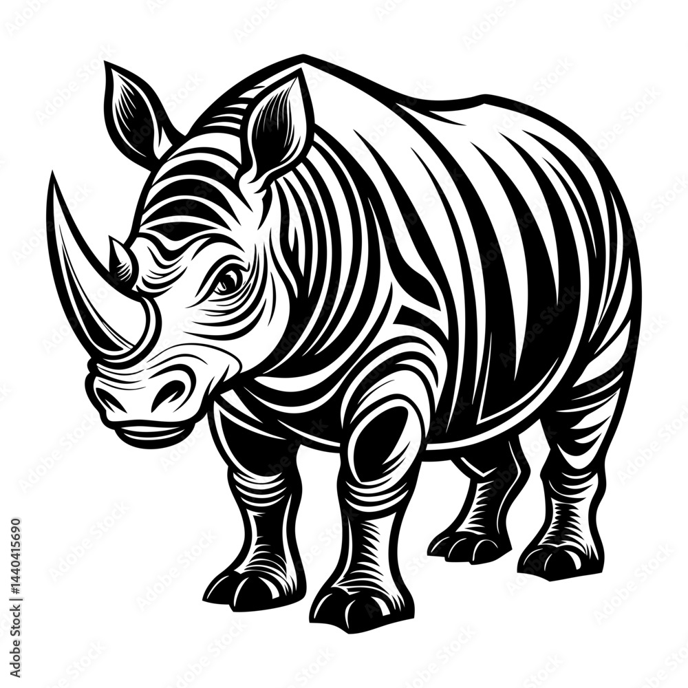 Fototapeta premium Download Rhinoceros Vector Illustration Svg File For Design.