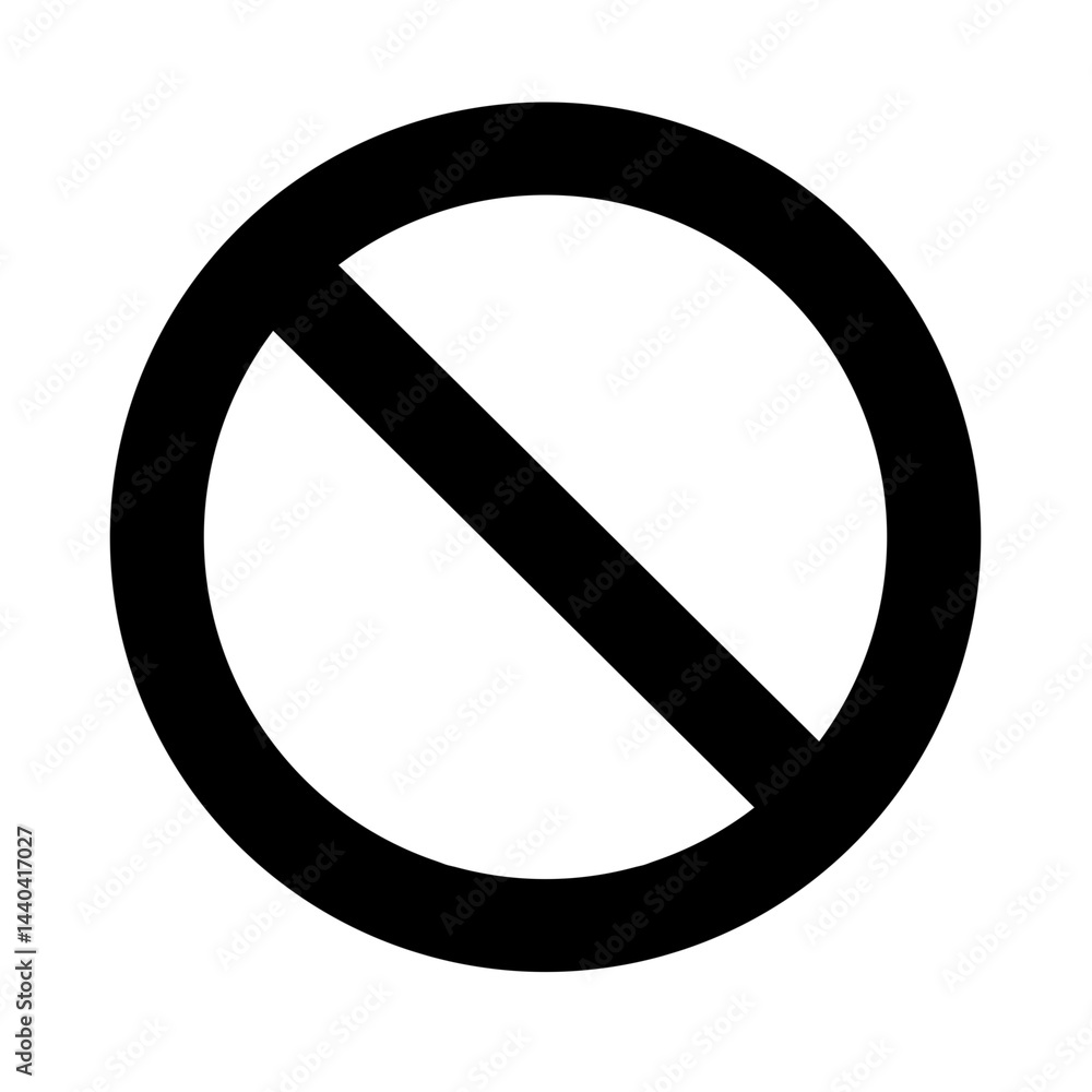 Prohibition Symbol Silhouette Icon Prohibition Symbol Silhouette Icon