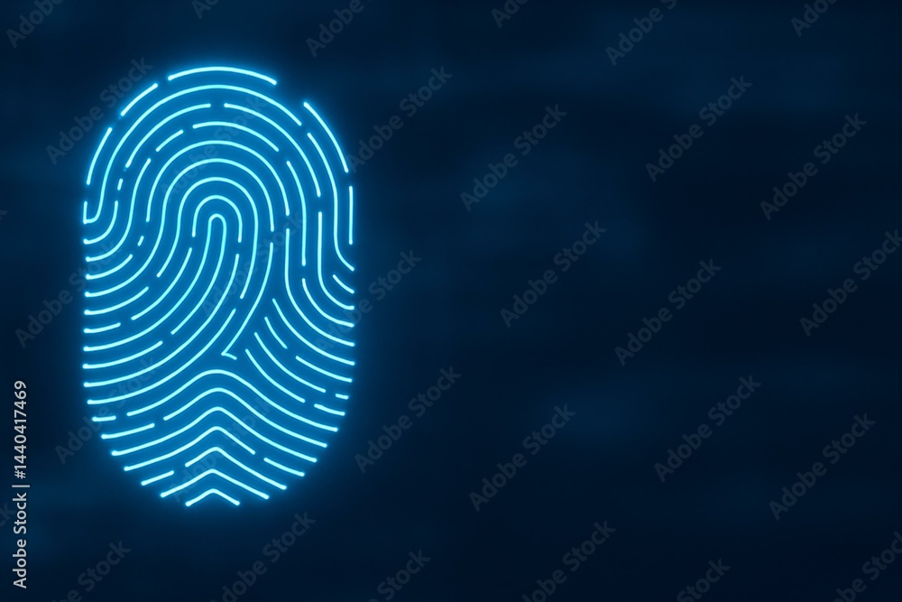 Futuristic Digital Fingerprint Illustration for Secure Technology Concepts