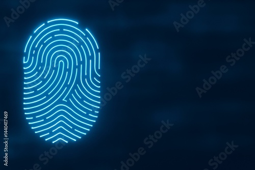 Obraz na płótnie Futuristic Digital Fingerprint Illustration for Secure Technology Concepts w salonie