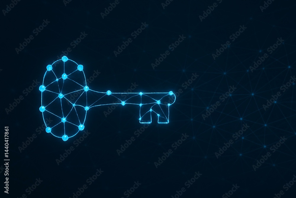 Futuristic Digital Key Concept in Network Grid for Cybersecurity and Technology Innovation