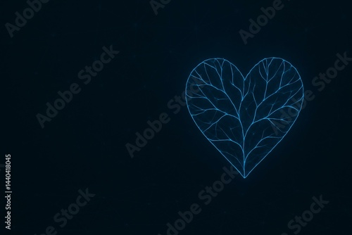 Obraz na płótnie Futuristic Technology Concept: Digital Heart with Neural Connectivity on Dark Background w salonie