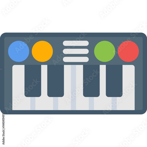 Playing Piano Flat Icon