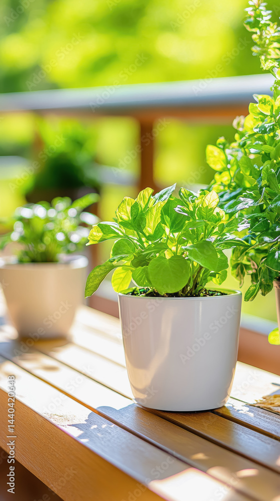 Potted plant on a wooden table in a bright room enhancing home gardening aesthetics and indoor plant decor ideas Potted plant on a wooden table in a bright room enhancing home gardening aesthetics and indoor plant decor ideas