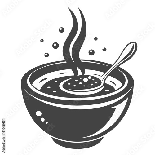 Steaming Bowl of Delicious Soup with Spoon, Representing Comfort Food and Warmth