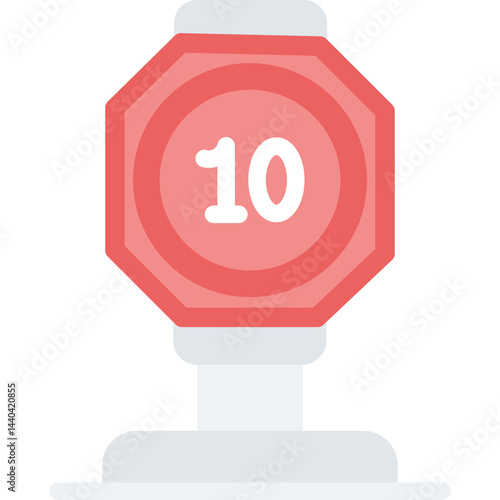 Speed Limit Sign Flat Icon
