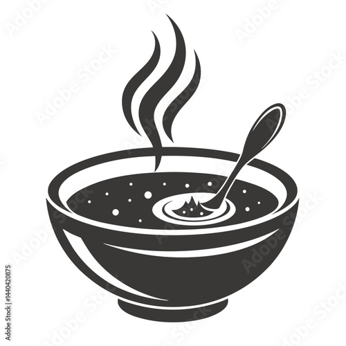 Steaming Bowl of Delicious Soup with Spoon, Representing Comfort Food and Warmth