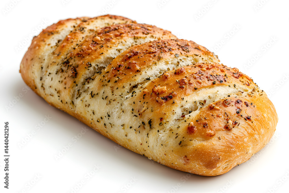 Product photo of garlic bread, isolated on white background Product photo of garlic bread, isolated on white background