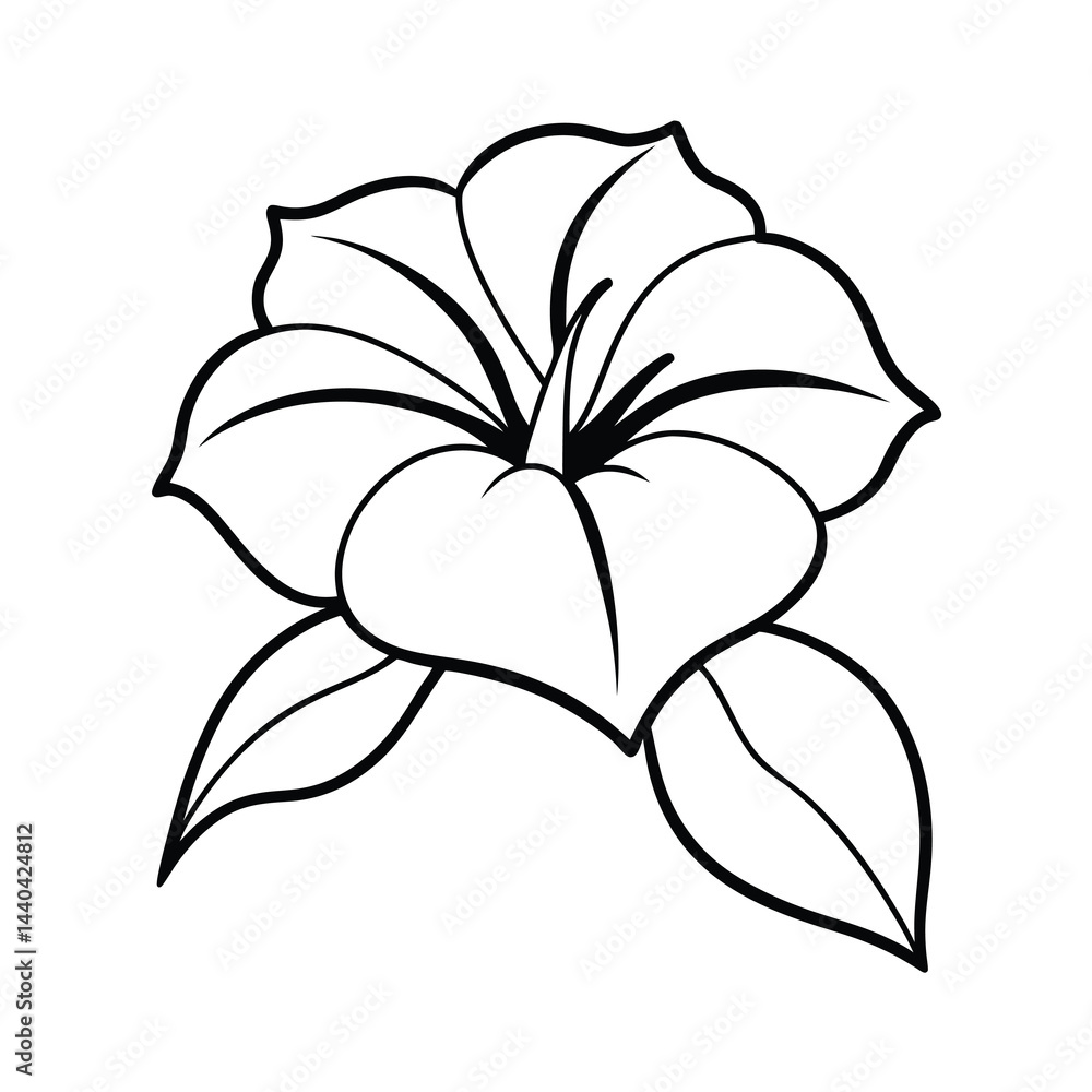Fototapeta premium Single Line Drawing of a Flower