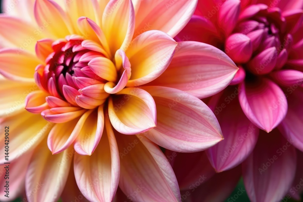 Close-up view of dahlia petals, showcasing intricate details in a patterned arrangement , orange, cream Close-up view of dahlia petals, showcasing intricate details in a patterned arrangement , orange, cream