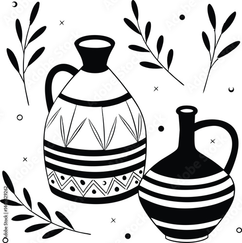 olive oil bottle and olive branch