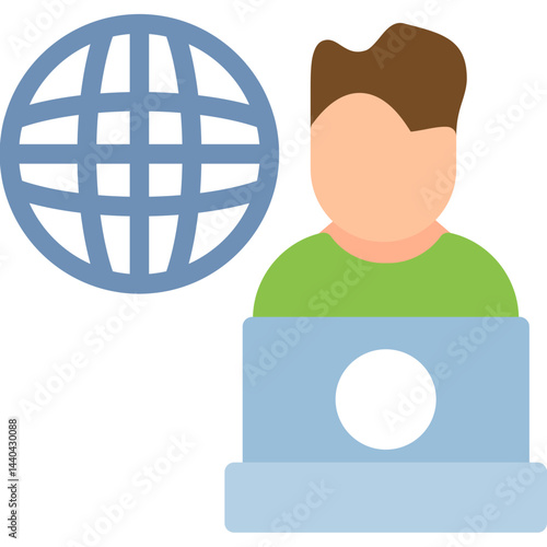 Remote Work Flat Icon