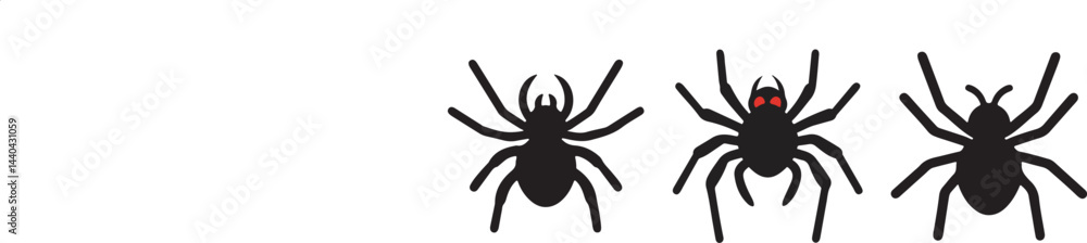 Black spiders white background Black spiders white background