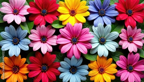 Bold blooms arranged in a repeating square lattice, lattice, repeat, fabric