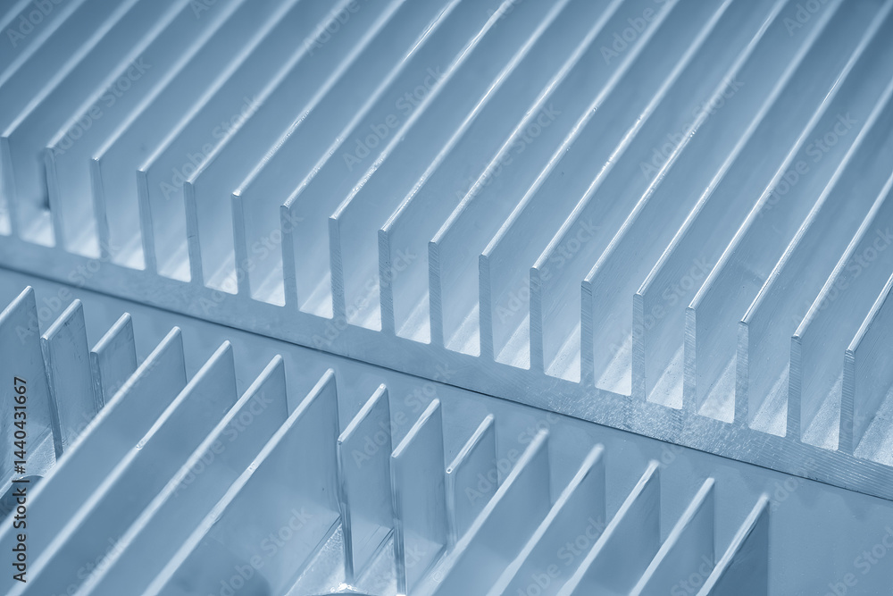 The aluminum heat sink parts in the light blue scene. The aluminum heat sink parts in the light blue scene.
