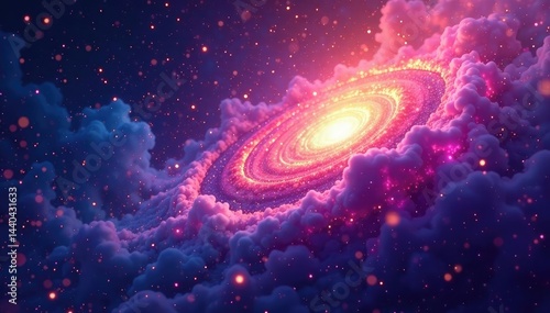 Abstract swirling nebula texture, perfect for website backgrounds, space, design, vibrant