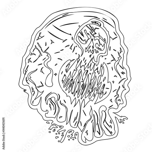 Distorted Visage: An Abstract Expression of Decomposition and Impermanence