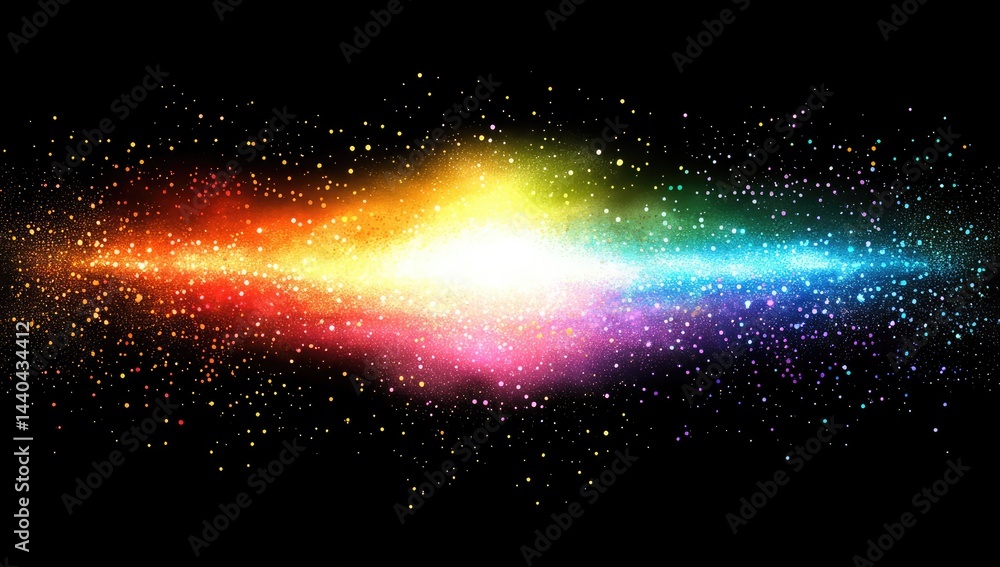 Fototapeta premium A vibrant, cosmic nebula with rainbow hues