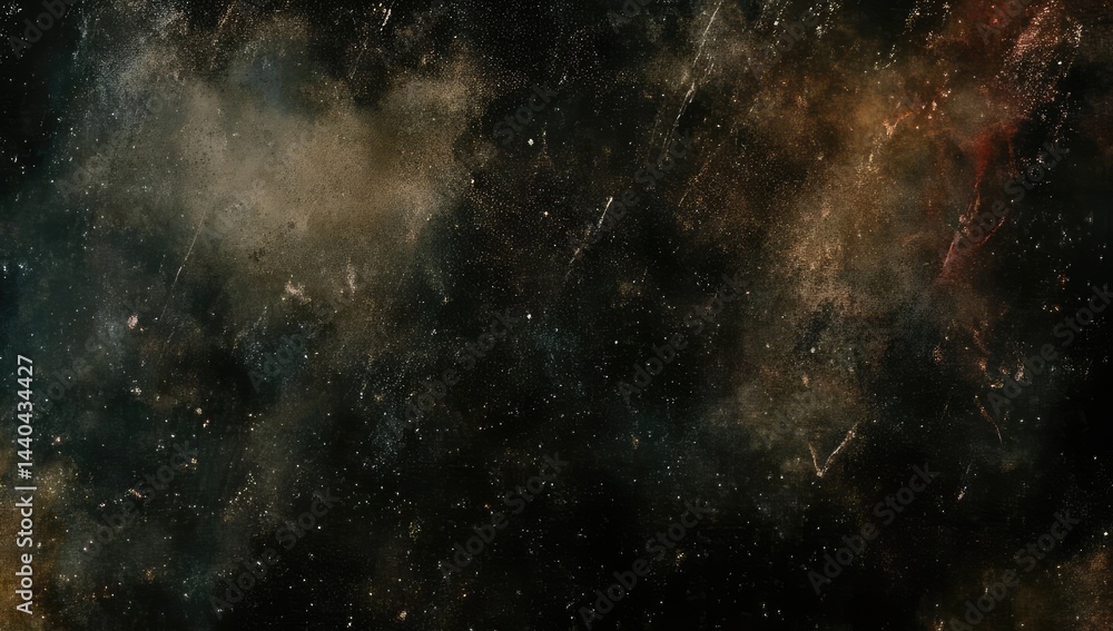 Obraz premium Cosmic nebula with swirling gas and dust clouds, scattered stars in a dark expanse