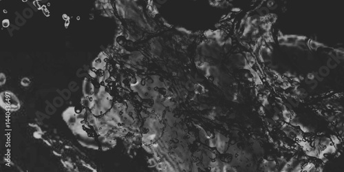 water splash on black background. water splash black background backdrop fresh. Blurred images of close-up soda water bubbles fizzing up or splashing or sparkling like a exploding of a bomb .