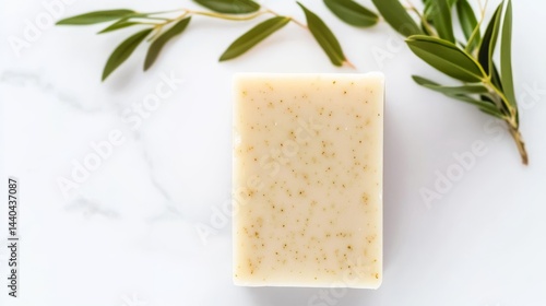 Wallpaper Mural Natural Soap Bar with Olive Leaves on Marble, Organic , Skincare Torontodigital.ca