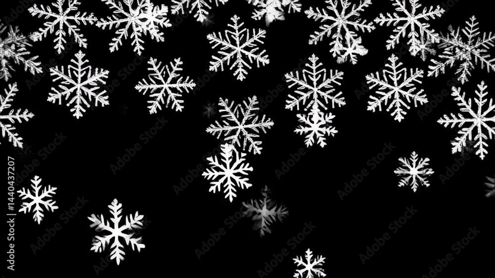 Snowflake border animated overlay, transparent 4K video, alpha channel, ProRes 4444 Snowflake border animated overlay, transparent 4K video, alpha channel, ProRes 4444