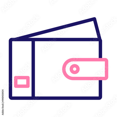 Wallet Vector Line Two Colors Icon Design