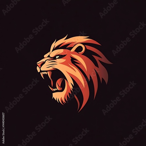Wallpaper Mural Roaring Lion Head Logo Design. (4) Torontodigital.ca