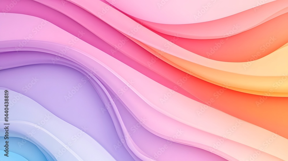 Fototapeta premium Soft Pastel Gradient Flowing Abstract Wave Design for Elegant Dreamy Background
