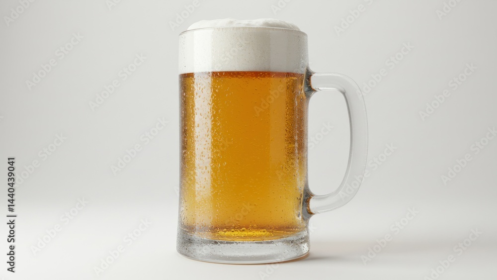 Isolated beer mug with foam, condensation Isolated beer mug with foam, condensation