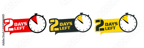 2 days left - sticker, label, badge - vector illustration