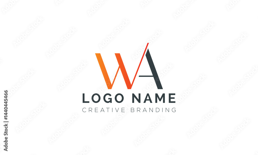 Minimalist WA Logo for Branding and Identity. Minimalist WA Logo for Branding and Identity.