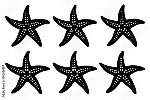 starfish silhouette set,sea fish silhouette bundle