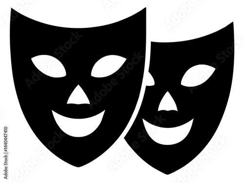 Theater masks silhouette,masks clipart,Theater masks vector art