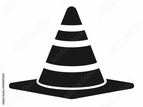 Traffic cone silhouette simple flat vector,Traffic cone icon