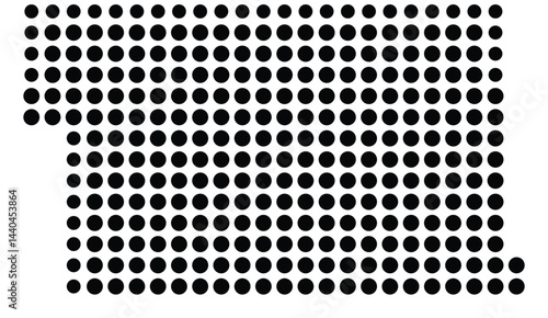 Symbol Map Of the County Daniels (Montana, US) showing the County with a few black dots